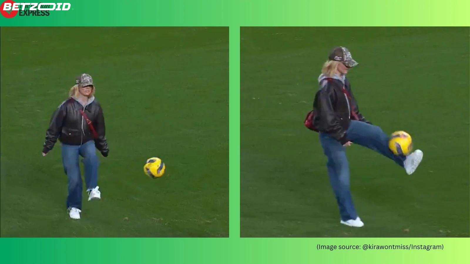 Sydney Sweeney's Soccer Skills Turn Heads at Sporting CP Match in Portugal